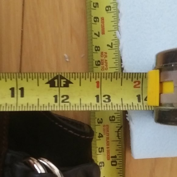 Tignanello Leather suede color block handbag   FLAWS  on Handles lots of wear - Picture 8 of 16